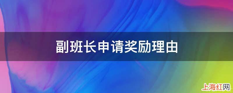 副班长申请奖励理由