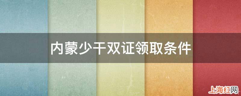 内蒙少干双证领取条件