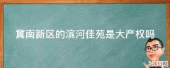 冀南新区的滨河佳苑是大产权吗