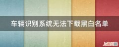 车辆识别系统无法下载黑白名单