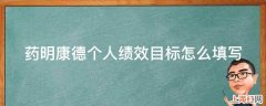 药明康德个人绩效目标怎么填写