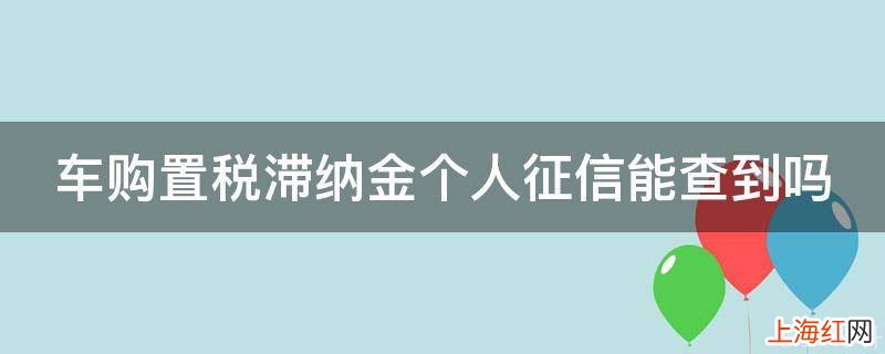 车购置税滞纳金个人征信能查到吗