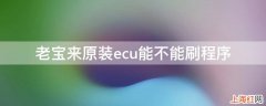 老宝来原装ecu能不能刷程序