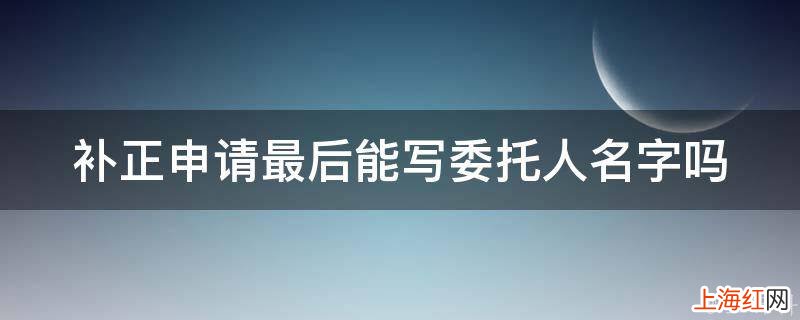 补正申请最后能写委托人名字吗