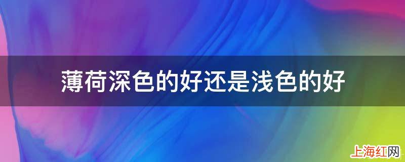 薄荷深色的好还是浅色的好