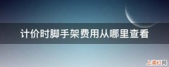 计价时脚手架费用从哪里查看