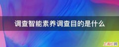 调查智能素养调查目的是什么