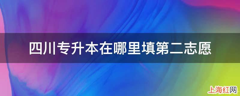 四川专升本在哪里填第二志愿