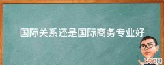 国际关系还是国际商务专业好