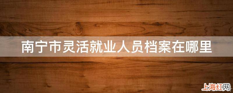 南宁市灵活就业人员档案在哪里