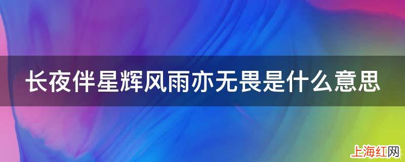 长夜伴星辉风雨亦无畏是什么意思