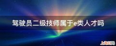 驾驶员二级技师属于e类人才吗