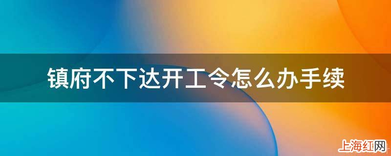 镇府不下达开工令怎么办手续