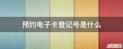 预约电子卡登记号是什么