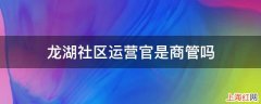 龙湖社区运营官是商管吗