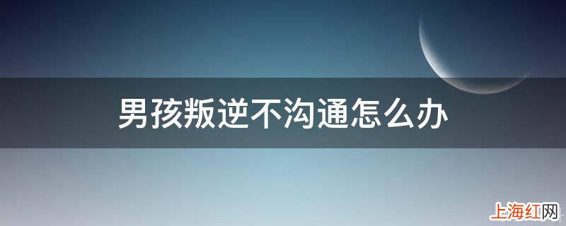 男孩叛逆不沟通怎么办