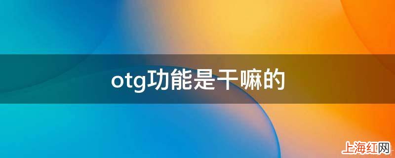 otg功能是干嘛的