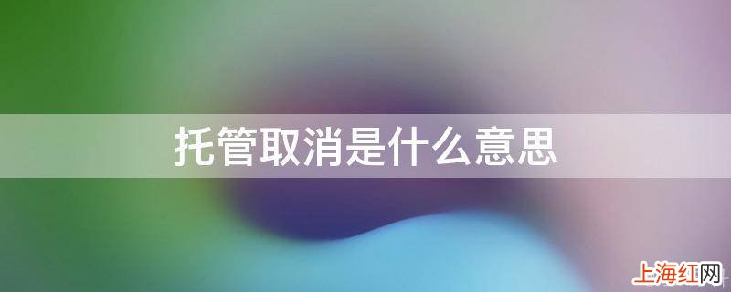 托管取消是什么意思