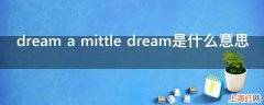 dream a mittle dream是什么意思