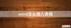 word怎么插入表格