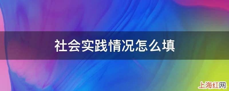 社会实践情况怎么填