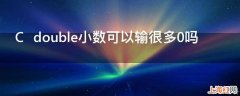 C++double小数可以输很多0吗