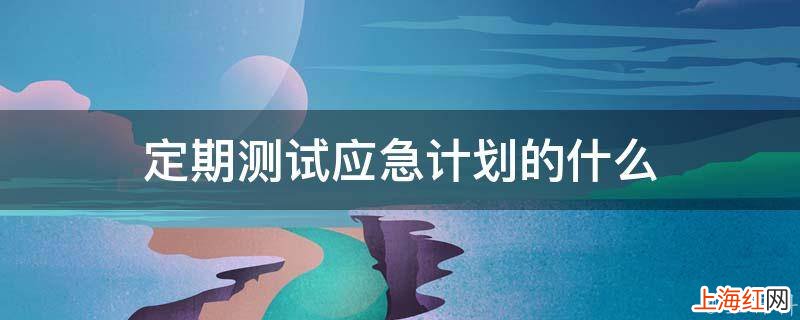定期测试应急计划的什么