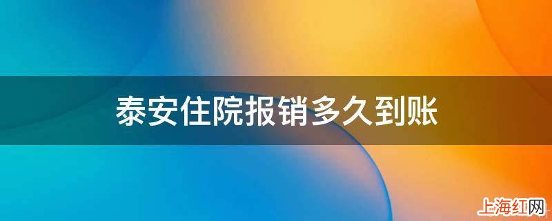 泰安住院报销多久到账