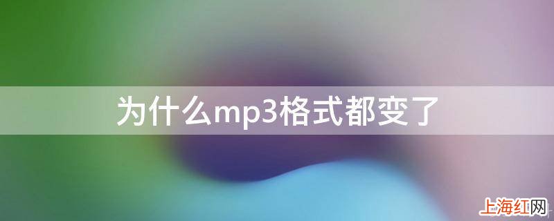 为什么mp3格式都变了