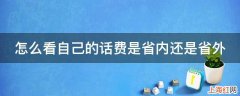 怎么看自己的话费是省内还是省外