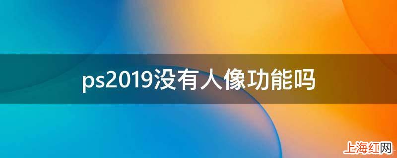 ps2019没有人像功能吗