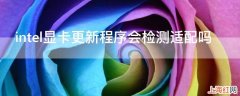 intel显卡更新程序会检测适配吗