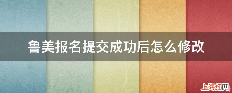 鲁美报名提交成功后怎么修改