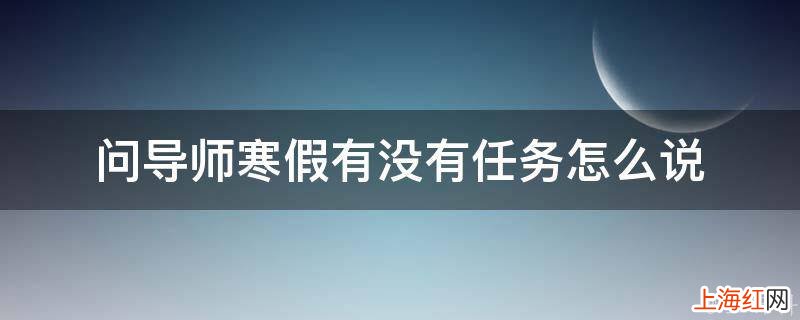 问导师寒假有没有任务怎么说