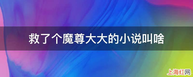 救了个魔尊大大的小说叫啥