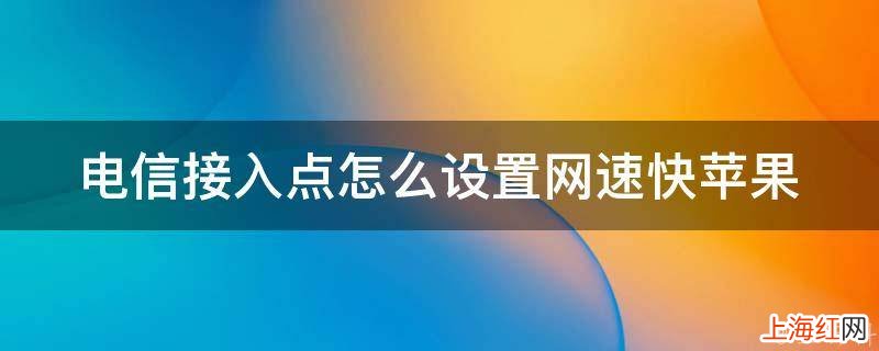 电信接入点怎么设置网速快苹果