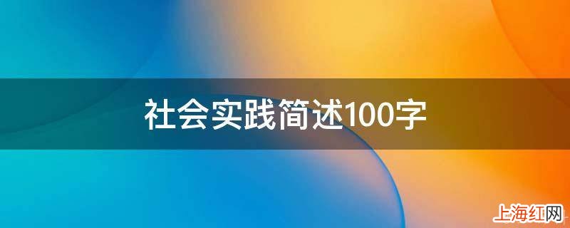 社会实践简述100字