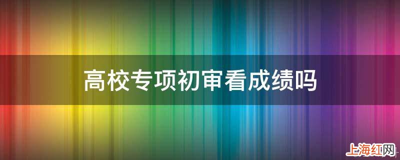 高校专项初审看成绩吗