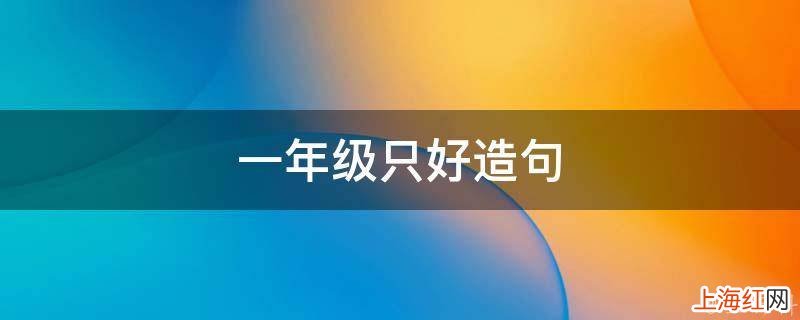 一年级只好造句