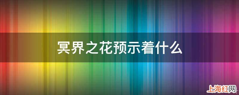 冥界之花预示着什么