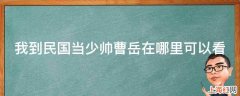 我到民国当少帅曹岳在哪里可以看