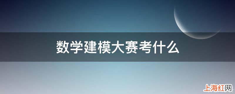 数学建模大赛考什么