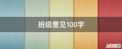 班级意见100字