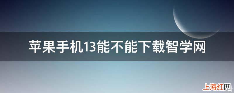 苹果手机13能不能下载智学网