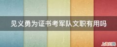 见义勇为证书考军队文职有用吗