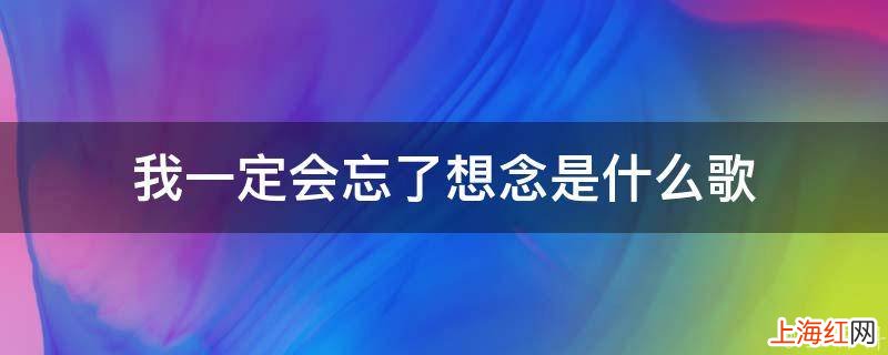 我一定会忘了想念是什么歌