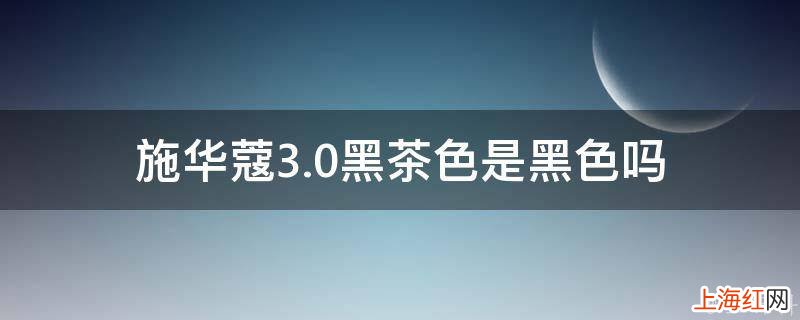 施华蔻3.0黑茶色是黑色吗