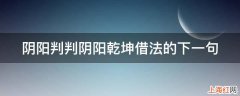 阴阳判判阴阳乾坤借法的下一句