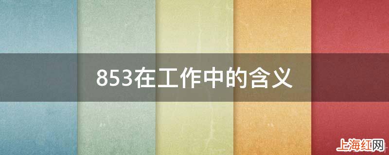 853在工作中的含义