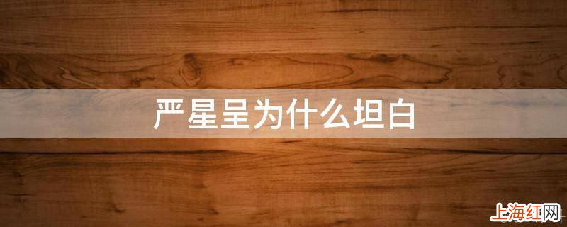 严星呈为什么坦白